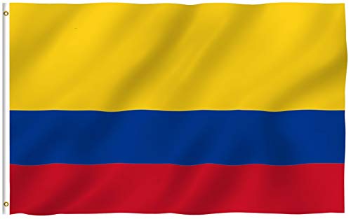 Anley Fly Breeze 3x5 Foot Colombia Flag - Vivid Color and Fade proof - Canvas Header and Double Stitched - Colombian National Flags Polyester with Brass Grommets 3 X 5 Ft