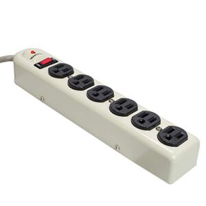 weltron - heavy duty metal surge protector 6 ft. (wsp-600f)