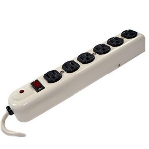Weltron - Heavy Duty Metal Surge Protector 6 ft. (WSP-600F)