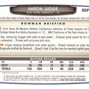 2013 Bowman Chrome Draft Picks Baseball #BDPP19 Aaron Judge Pre-Rookie Card - 1st Bowman Chrome Card