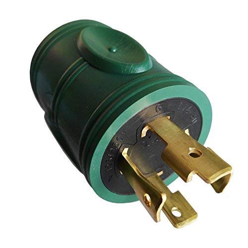 Parkworld 691784 RV Power Adapter L14-30P to TT-30R, 30 AMP 4-Prong Generator Locking L14-30 Male Plug to RV TT-30 Female Receptacle (Green)