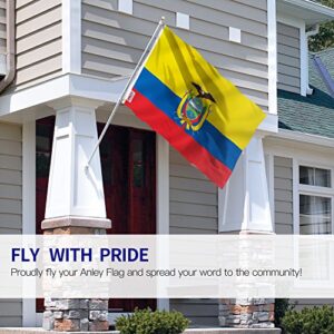 Anley Fly Breeze 3x5 Foot Ecuador Flag - Vivid Color and Fade proof - Canvas Header and Double Stitched - Ecuadoran National Flags Polyester with Brass Grommets 3 X 5 Ft