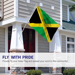Anley Fly Breeze 3x5 Foot Jamaica Flag - Vivid Color and Fade proof - Canvas Header and Double Stitched - Jamaican National Flags Polyester with Brass Grommets 3 X 5 Ft