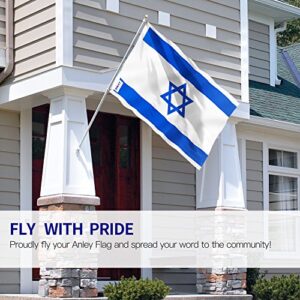 Anley Fly Breeze 3x5 Foot Israel Flag - Vivid Color and Fade proof - Canvas Header and Double Stitched - Israeli National Flags Polyester with Brass Grommets 3 X 5 Ft