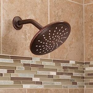 Moen Oil Rubbed Bronze Bathroom Rain Showerhead, 8-inch Wide Fixed Rainfall Shower Head, 6345ORB