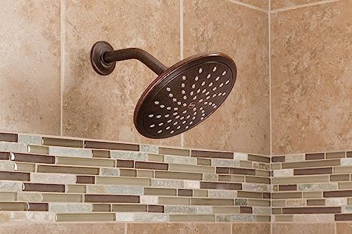 Moen Oil Rubbed Bronze Bathroom Rain Showerhead, 8-inch Wide Fixed Rainfall Shower Head, 6345ORB