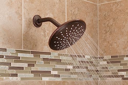 Moen Oil Rubbed Bronze Bathroom Rain Showerhead, 8-inch Wide Fixed Rainfall Shower Head, 6345ORB