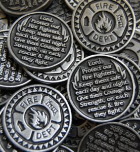 set of 25 firefighter pocket token coins