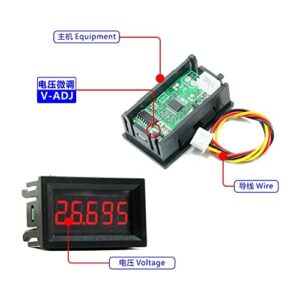 Eaglerich Mini Car LED Display Digital Voltmeter DC 4-30V 0.36" 5 Digit Voltage Panel Meter Red 3 Wires