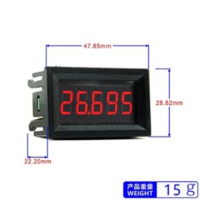 Eaglerich Mini Car LED Display Digital Voltmeter DC 4-30V 0.36" 5 Digit Voltage Panel Meter Red 3 Wires