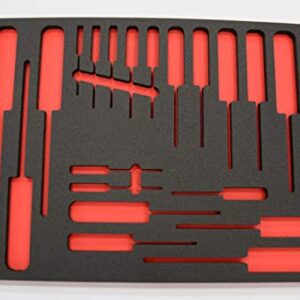 5S TOOL BOX SHADOW FOAM ORGANIZERS ( 2 COLOR) FITS CRAFTSMAN MODEL# 112225 TOP BOX (10.75" x 18.125", Black Top/Red Bottom)