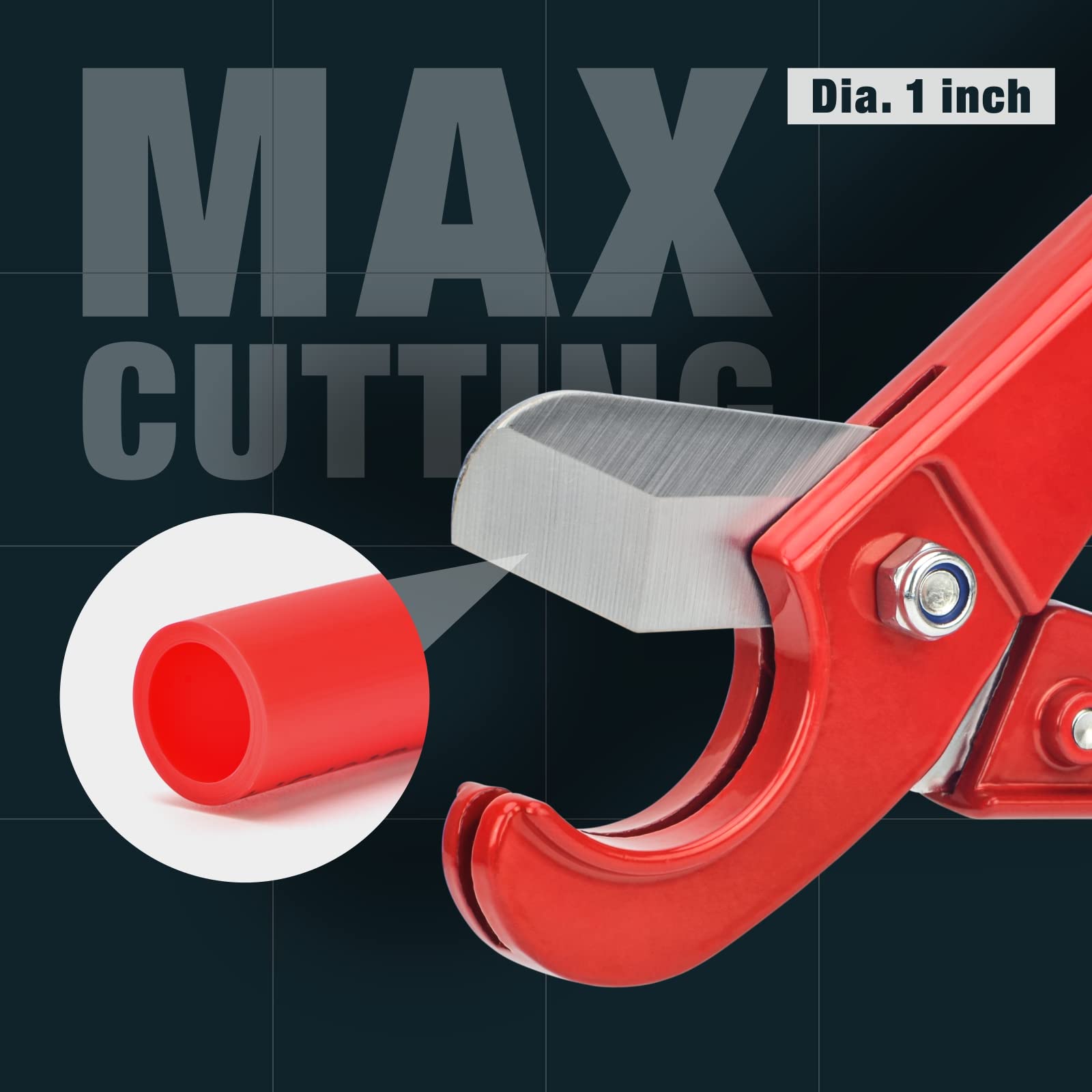 Pex Tubing Cutter for 1/8,1/4, 3/8, 1/2, 3/4-inch up to 1-inch Pex Pipe Cutter