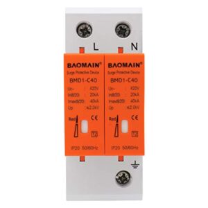 Baomain Surge Protection Breaker Device Arrester BMD1-C40 Arrester White 1P+N 20-40KA 420V