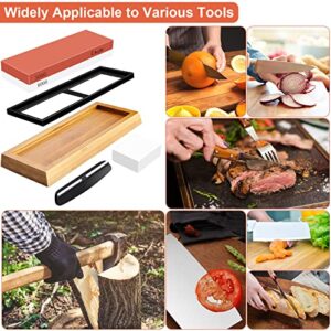 Sharpening Stone Whetstone Knife Sharpener Stone, Chefic 3000/8000 Grit Knife Sharpening Kit Wet Stone with Flattening Stone, Angle Guide, Non Slip Bamboo Base for kitchen, pocket knife sharpener