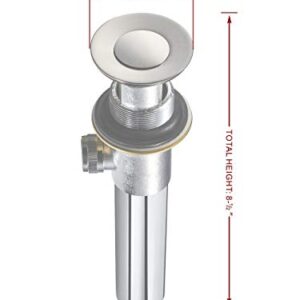 Purelux Bathroom Sink Drain Stopper Assembly with Lift Rod and Overflow, Chrome Finish