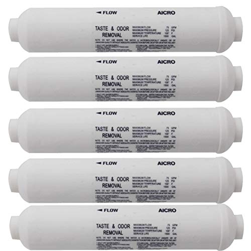 Post Inline Carbon GAC Water Filter Reverse Osmosis RO Ice T/33 pack of 5