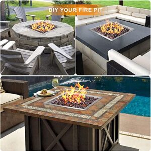 onlyfire 18 Inch Square Fire Pit Burner Ring for Natural Gas & Propane Fire Pit and Fireplace, 304 Stainless Steel DIY Firepit Burner for Both Indoor and Outdoor, BTU 147,000 Max