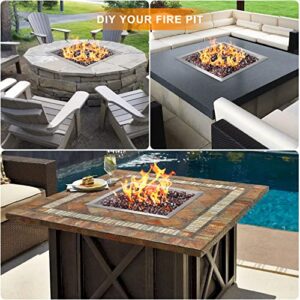 Onlyfire Square Stainless Steel Drop-in Fire Pit Burner Ring and Pan Assembly, 18-Inch