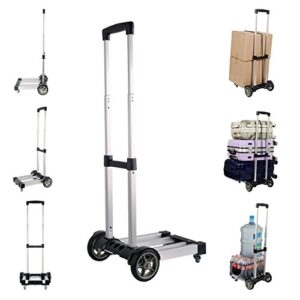 Waygo Aluminum Folding Hand Truck, Light Weight Foldable Dolly, Folding Cart with Wheels for Cargo and Shopping