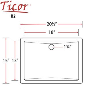 Ticor 20-1/2" Square White Porcelain Undermount Bathroom Vanity Sink Ceramic NEW