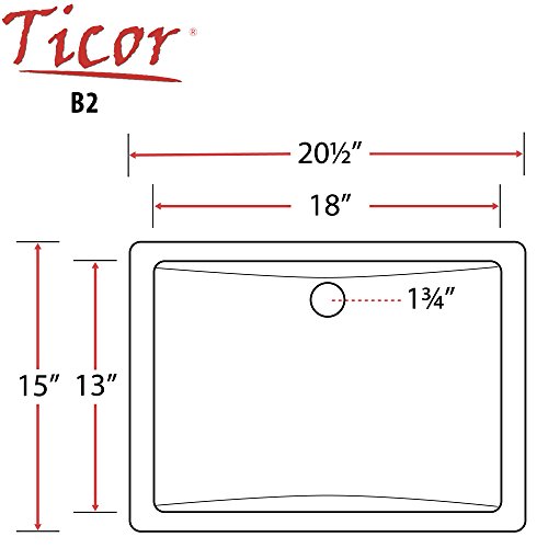 Ticor 20-1/2" Square White Porcelain Undermount Bathroom Vanity Sink Ceramic NEW