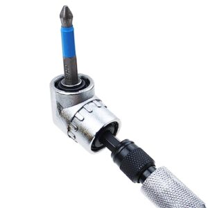 AUTOTOOLHOME Flexible Drill Bit Extension with Right angle Drill Adapter Flex Shaft for Electric Screwdriver Power Impact Drill Magnetic Hex Shank Quick Change 11.5" Long