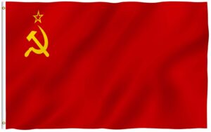 anley fly breeze 3x5 foot soviet union flag - vivid color and fade proof - canvas header and double stitched - union of soviet socialist republics national flags with brass grommets 3 x 5 ft