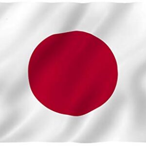 Anley Fly Breeze 3x5 Foot Japan Flag - Vivid Color and Fade proof - Canvas Header and Double Stitched - Japanese National Flags Polyester with Brass Grommets 3 X 5 Ft