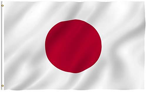 Anley Fly Breeze 3x5 Foot Japan Flag - Vivid Color and Fade proof - Canvas Header and Double Stitched - Japanese National Flags Polyester with Brass Grommets 3 X 5 Ft