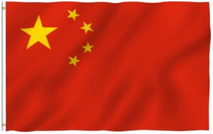 anley fly breeze 3x5 foot china flag - vivid color and fade proof - canvas header and double stitched - chinese national flags polyester with brass grommets 3 x 5 ft