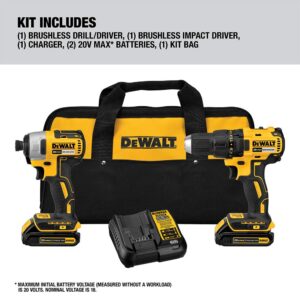 DEWALT 20V MAX* Cordless Drill Combo Kit , Brushless, (DCK277C2)