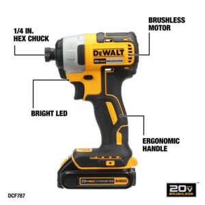 DEWALT 20V MAX* Cordless Drill Combo Kit , Brushless, (DCK277C2)