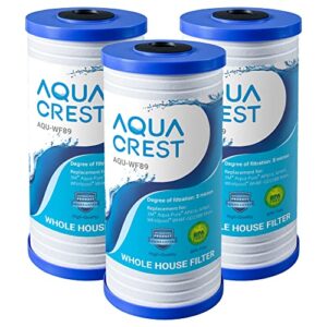 aquacrest ap810 whole house water filter, replacement for 3m® aqua-pure ap810, ap801, ap811, whirlpool® whkf-gd25bb, whkf-dwhbb, 5 micron, 10" x 4.5", well & tap water filter, pack of 3