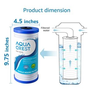 AQUACREST AP810 Whole House Water Filter, Replacement for 3M® Aqua-Pure AP810, AP801, AP811, Whirlpool® WHKF-GD25BB, WHKF-DWHBB, 5 Micron, 10" x 4.5", Well & Tap Water Filter, Pack of 3