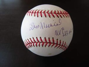 stan musial autograph/signed baseball st. louis cardinals mvp 43-46-48