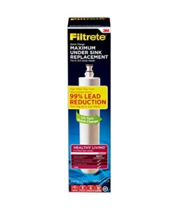 filtrete maximum under sink quick change water filtration replacement filter 3us-max-f01, for use with system 3us-max-s01
