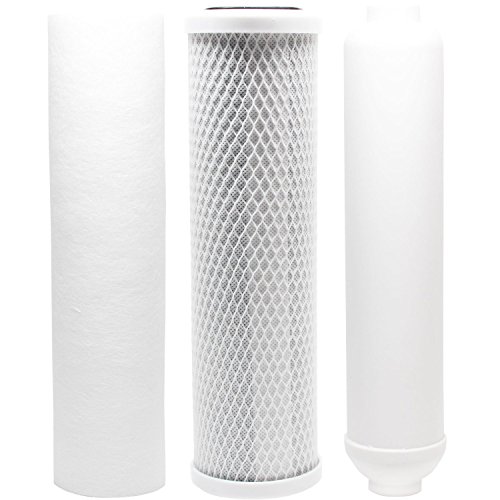 Compatible for Replacement Filter Kit for Puromax PC4 RO System - Includes Carbon Block Filter, PP Sediment Filter & Inline Filter Cartridge