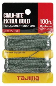 tajima pl-itol chalk-rite replacement 1.0 mm extra bold snap-line - 100 ft. braided line