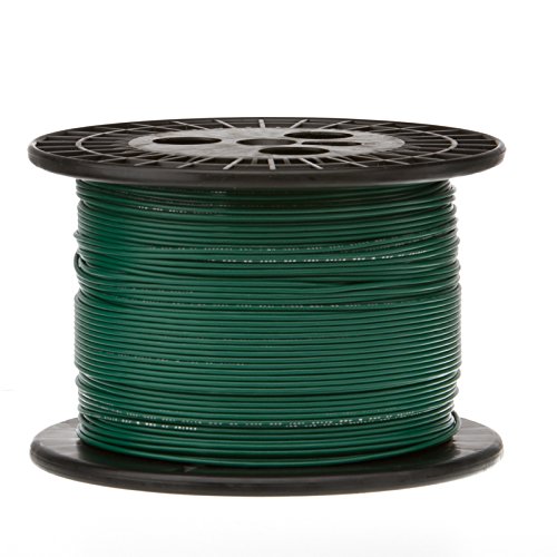 Remington Industries 16UL1007SLDGRE1000 16 AWG Gauge Solid Hook Up Wire, 1000 feet Length, Green, 0.0508" Diameter, UL1007, 300 Volts