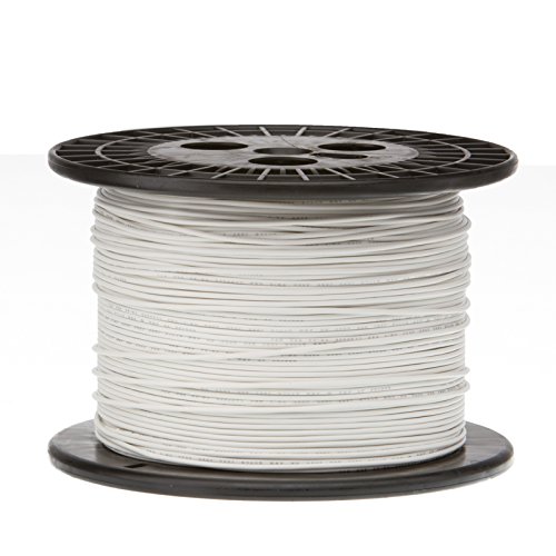 Remington Industries 16UL1007SLDWHI1000 16 AWG Gauge Solid Hook Up Wire, 1000 feet Length, White, 0.0508" Diameter, UL1007, 300 Volts