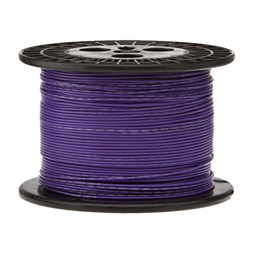 Remington Industries 16UL1007SLDVIO1000 16 AWG Gauge Solid Hook Up Wire, 1000 feet Length, Violet, 0.0508" Diameter, UL1007, 300 Volts