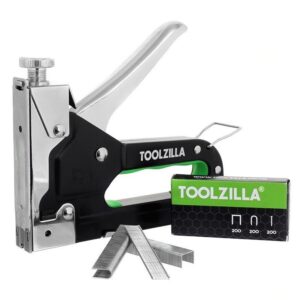 TOOLZILLA® Heavy Duty Staple Gun & Staple Selection Pack | Professional Set with Multiple Usage as Fabric Stapler, Cable Stapler, Staple Gun for Wood, Staple Gun for Teachers