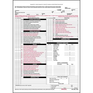 j. j. keller & associates, inc. bit program tractor/trailer/truck inspection & maintenance record form 25-pk. - snap-out, 3-ply, carbon, 8.5inches x 11.75inches - comply with california biennial inspection of terminals program - j. j. keller