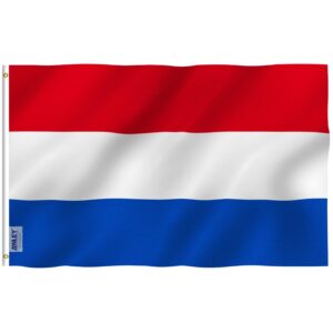 anley fly breeze 3x5 foot netherlands flag - vivid color and fade proof - canvas header and double stitched - holland national flags polyester with brass grommets 3 x 5 ft