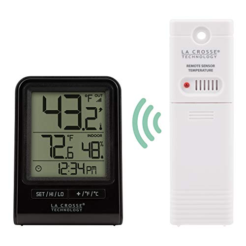 La Crosse Technology 308-1409BT-CBP Wireless Temperature & Humidity Station with Time , Black