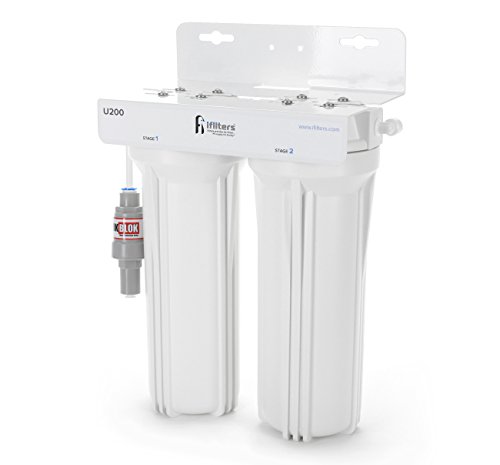 U200 Premium Drinking Water Filtration System 2 Stage w/Designer Faucet & Protection Valve