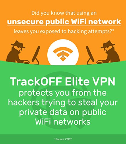 TrackOFF Elite VPN and Online Privacy Protection Software, 1 Year (3-Users)