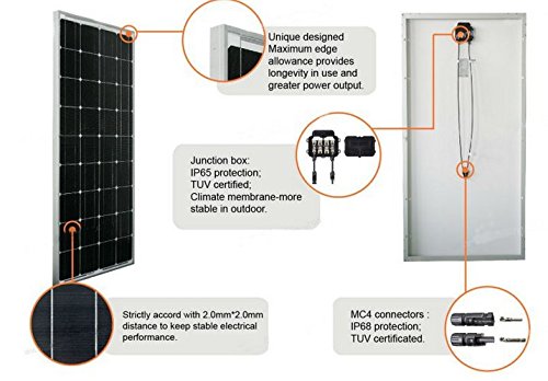 GOWE 300w monocrystalline solar panel 18V 17% charge efficiency