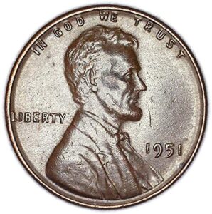 1951 p lincoln wheat cent penny good