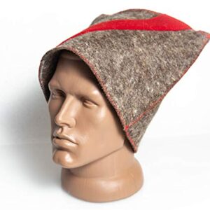 Sauna banya hat Woo for Men - Sauna hat to Protect Hair - Russian banya hat - Easter Sale Wool Felt Papakha Kubanka Cossack Ukrainian Warrior cosplayers